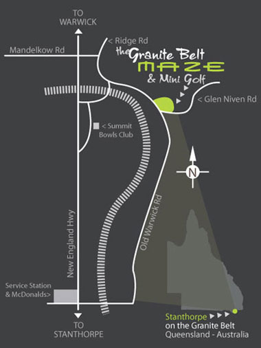 Granite Belt Maze Stanthorpe Map